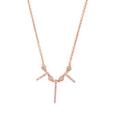 0.22ct 14k Rose Gold Diamond Necklace